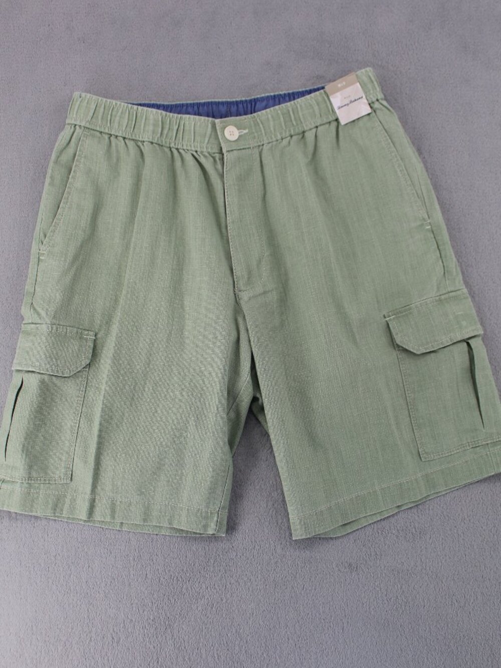 Tommy Bahama Linen Cargo Shorts Mens M Dusty Thyme NWT